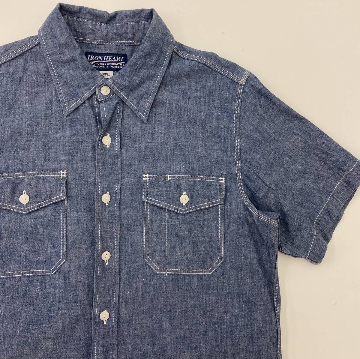IRON HAERT アイアンハート ヘビーシャンブレーデニムワークシャツ S