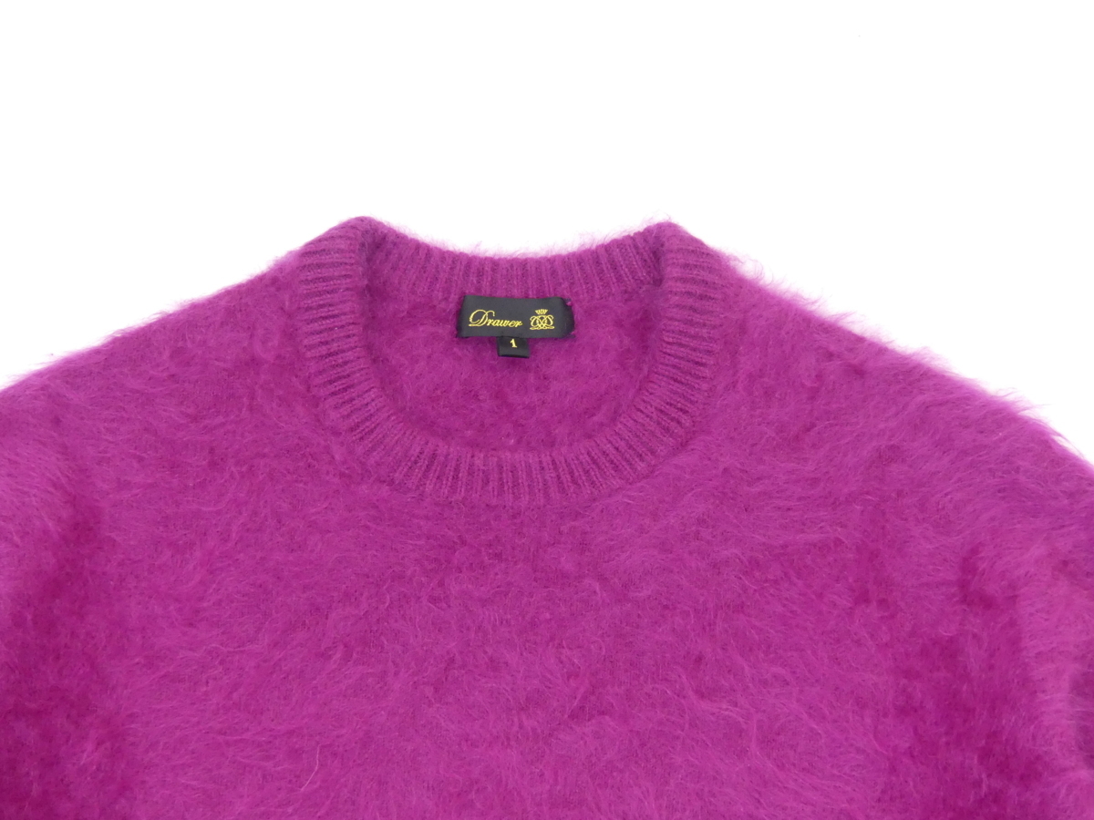 ドゥロワー 12Gカシミヤファークルーネックニット ピンク 1