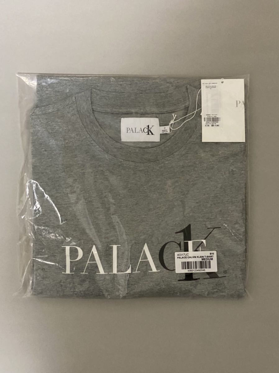 カルバンクライン × パレス CK1 Palace クルーネック Tシャツ(グレー 