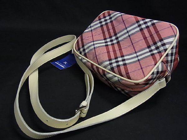1円 BURBERRY バーバリーブルーレーベル キャンバス×レザー クロス