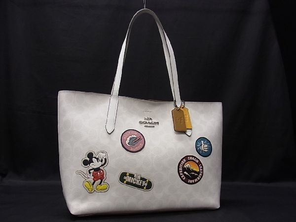 1円 □美品□ COACH コーチ 3707 シグネチャー PVC ディズニー 