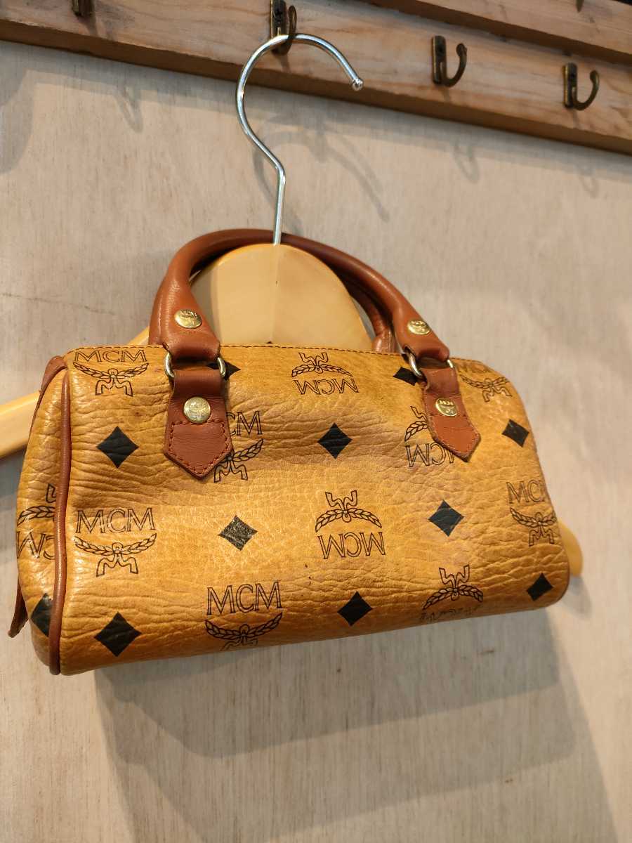 エムシーエム MCM ミニボストン レディース レザー ブラウン MCM エムシーエム ミニボストンバッグ ミニボストン ハンドバッグ