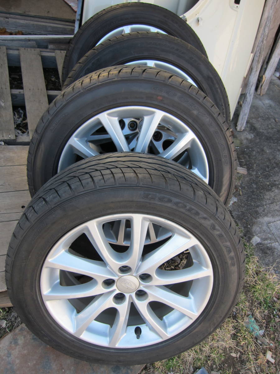 ★205/55r16★2021年製8分山【GOODYEAR】4本set★16x6.5J off 48★【ENKEI】インプレッサ・レガシィ★送全国6,000円★