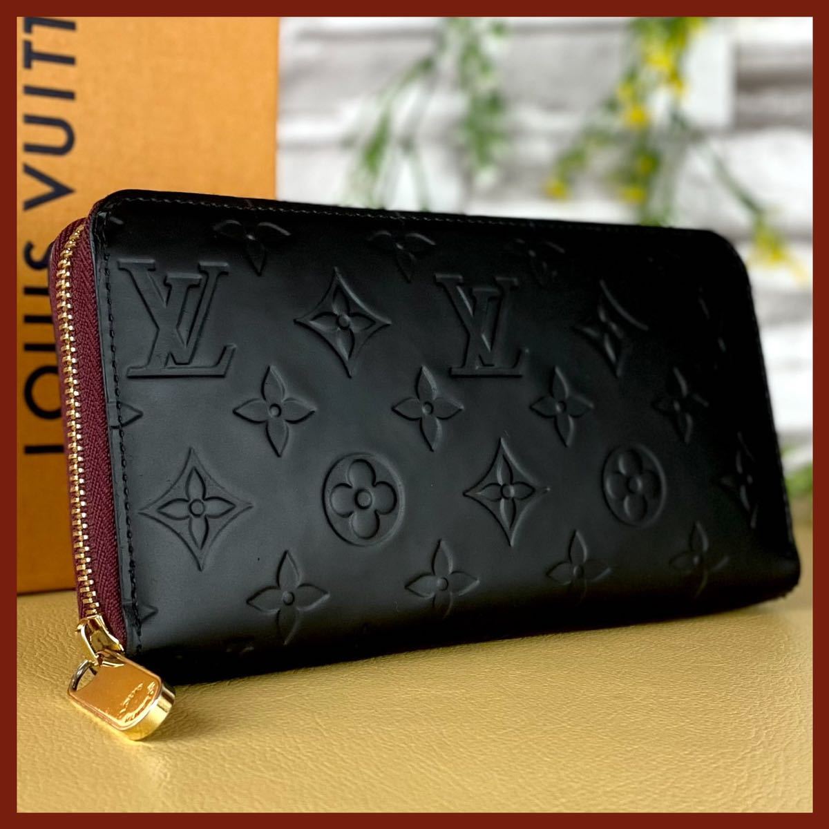a122 ルイヴィトン 1円☆美品☆ マットブラック 黒 ジッピーウォレット 