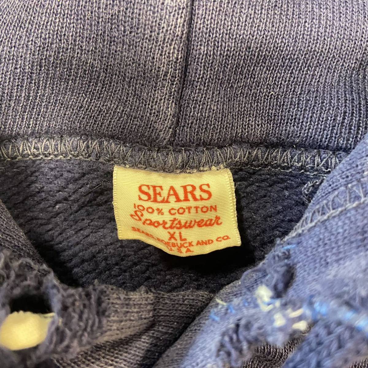サイズXL】50s60s SEARS スウェットパーカー ビンテージ Hooded FADE 