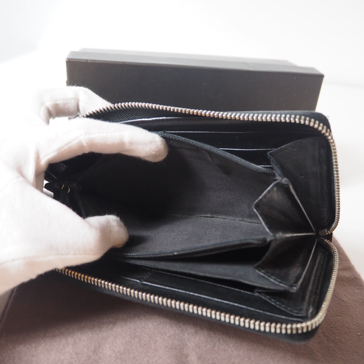極美品】1円〜 GUCCI グッチ ラウンドファスナー 長財布 gg柄 ブラック 