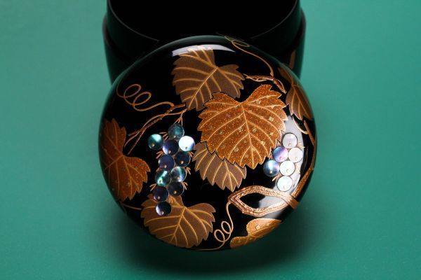 一后一兆 美品 輪島塗 一后一兆 螺鈿蒔絵 時鳥 棗 平棗 （共箱