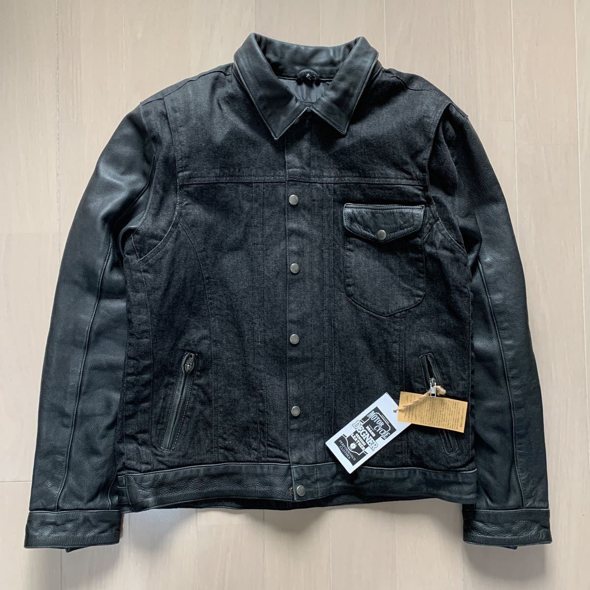 DEGNER デグナー レザーデニムコンビジャケット 18WJ-12 BLACK XL