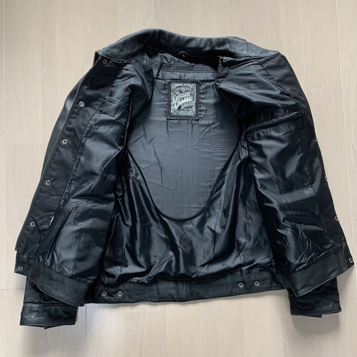 DEGNER デグナー レザーデニムコンビジャケット 18WJ-12 BLACK XL