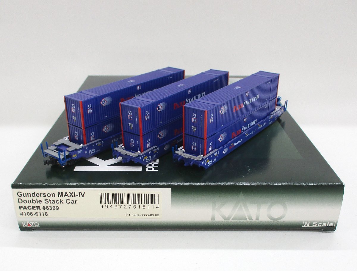 KATO 106-6118 MAXI-Ⅳ ダブルスタックコンテナ貨車Pacer2 #6309【A'】krn041810