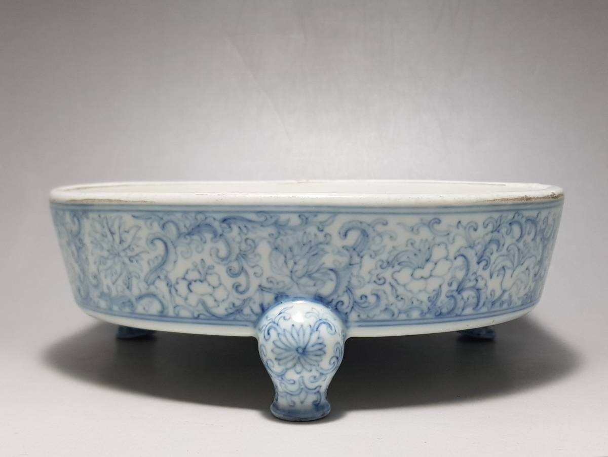 大鉢■古い唐物染付大鉢 菓子器 置物 オブジェ 古玩 唐物 時代物 骨董品■ 希少染付大鉢｜藍の美味しさ｜アンティーク