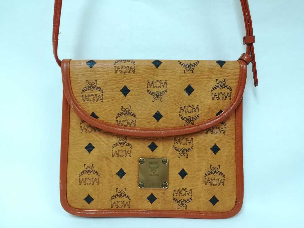 MCM エムシーエム ショルダーバッグ ロゴ 総柄 ブラウン バッグ サコッシュ 424