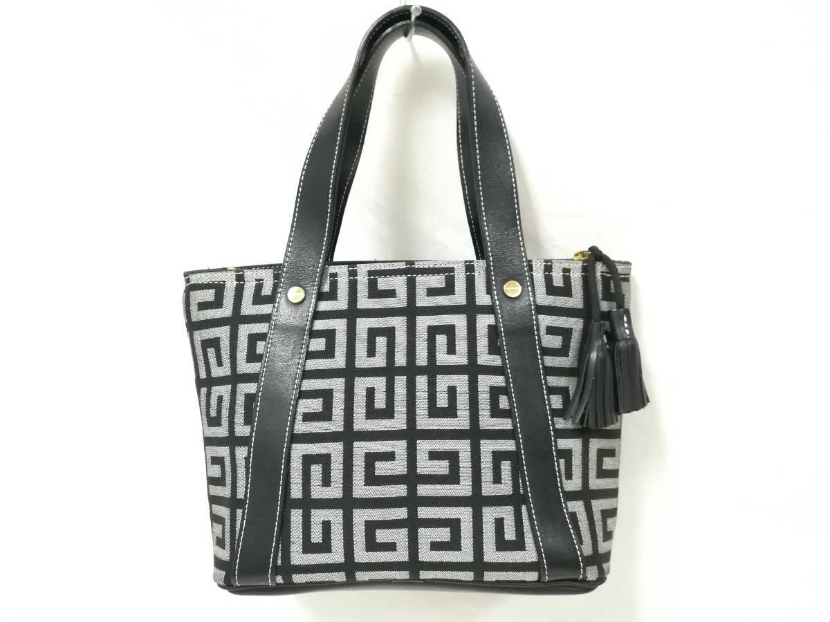GIVENCHY ジバンシィ 総柄 ハンドバッグ 美品 GIVENCHY ジバンシイ ハンドバッグ 総柄 タッセル ジャガード