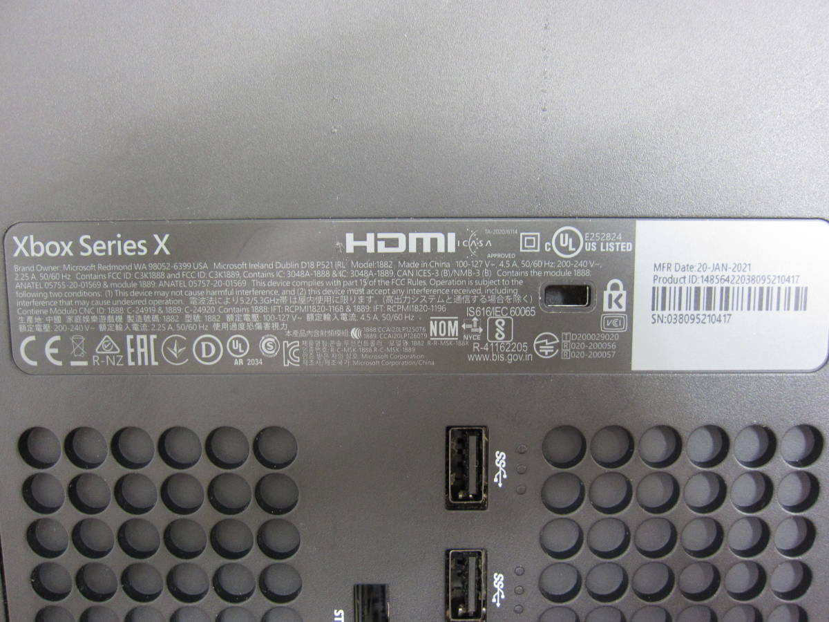 K044[10](ゲーム機) ジャンク品 Xbox Series X 1TB SSD 黒 完品 箱入り  