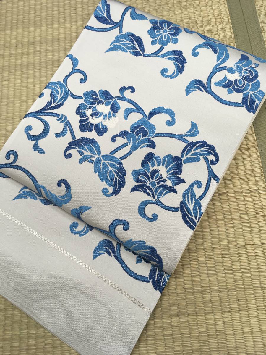 100%新品，定番 参考上代68万円 西陣名門機屋謹製 高級お洒落袋帯 西陣特選藍染袋帯 ペルシャ文様 お出かけや観劇などに 未仕立て ②(未仕立て)｜売買されたオークション情報、yahooの商品情報をアーカイブ 未仕立て