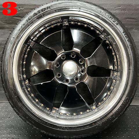 売り切り! 中古ホイール HUMMER H2用 24インチアルミホイールタイヤ 