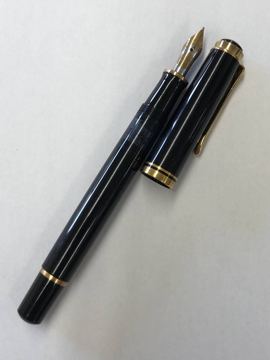 ☆Pelikan ペリカン 14C-585 HM W.-GERMANY 彫り天冠 ブラック 万年筆 ！