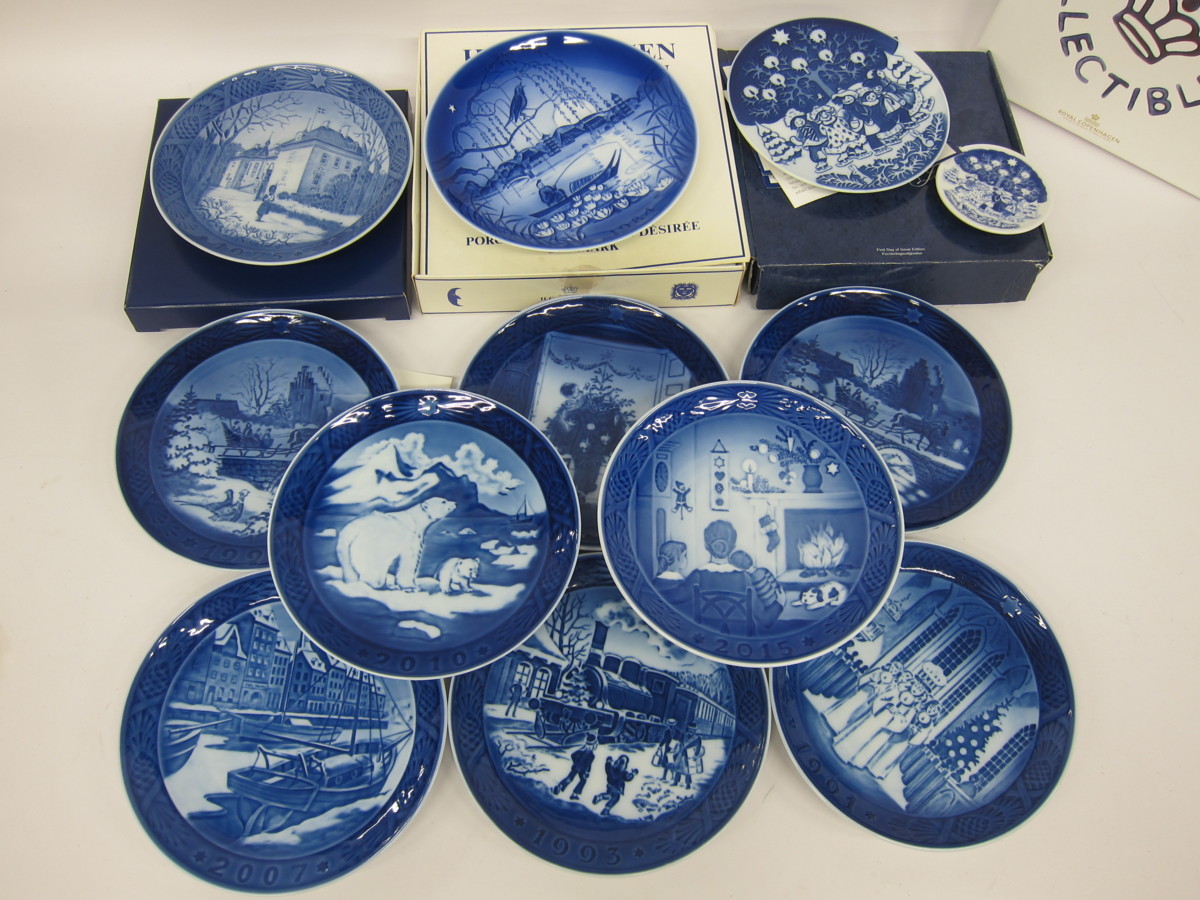 1円～おたからや◆Z0416-23 ロイヤルコペンハーゲン イヤープレート1975/1984/1991/1993/1999×2/2000/2001×2/2007/2010/2015 計12枚_1