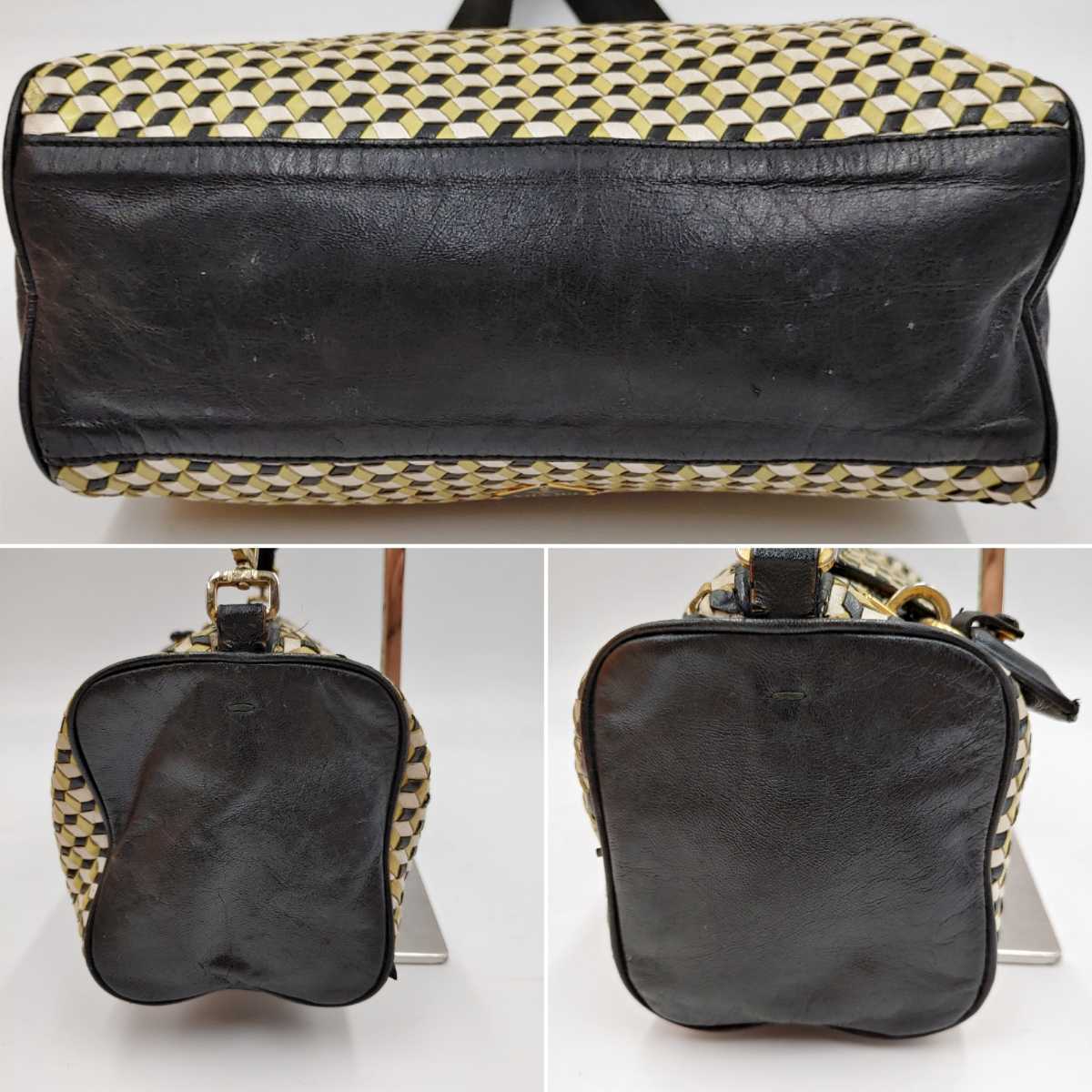 オンライン通販 希少 PRADA オールレザー ワンショルダーバッグ ターン
