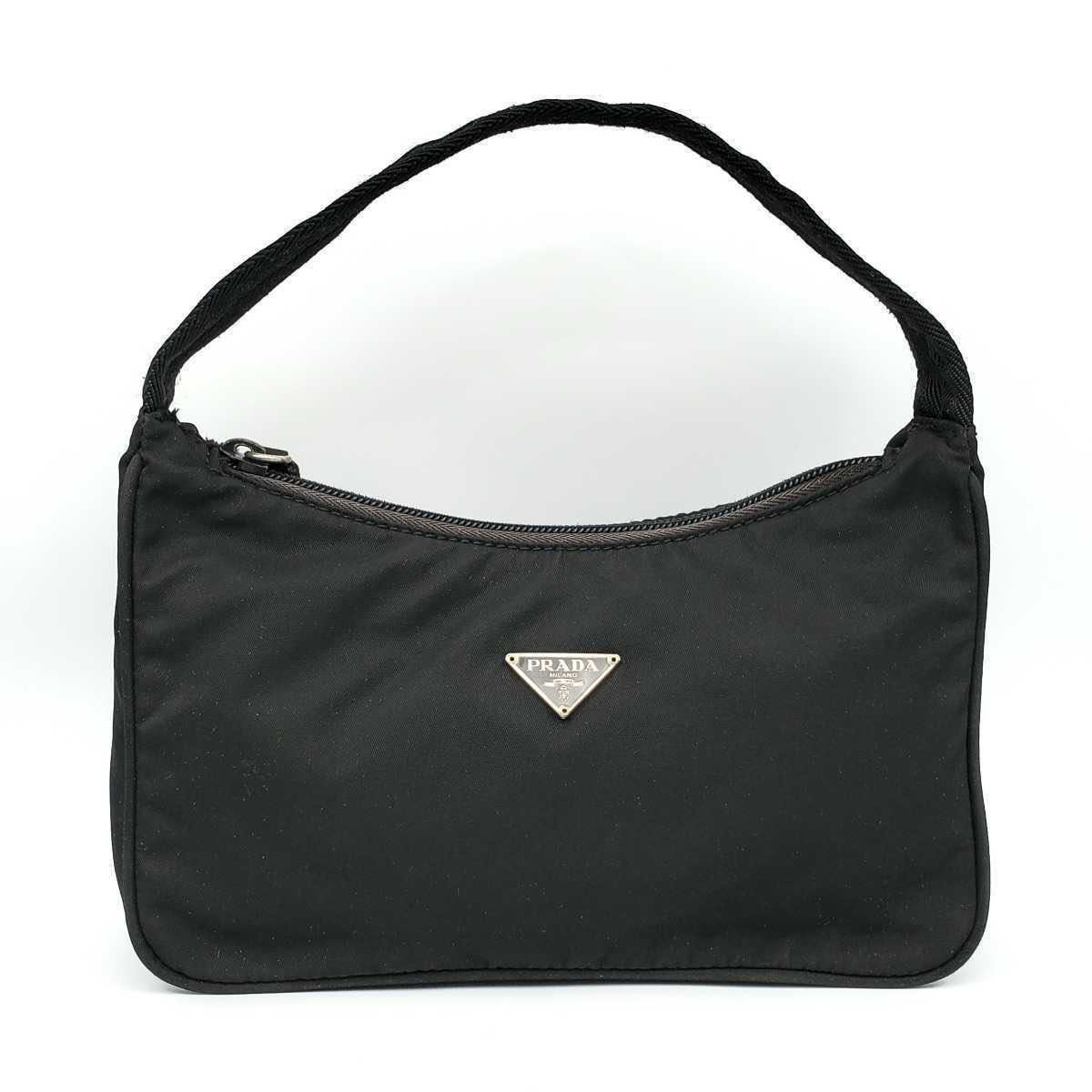 1円 PRADA プラダ ナイロン アクセサリー ポーチ ミニ ハンド バッグ 