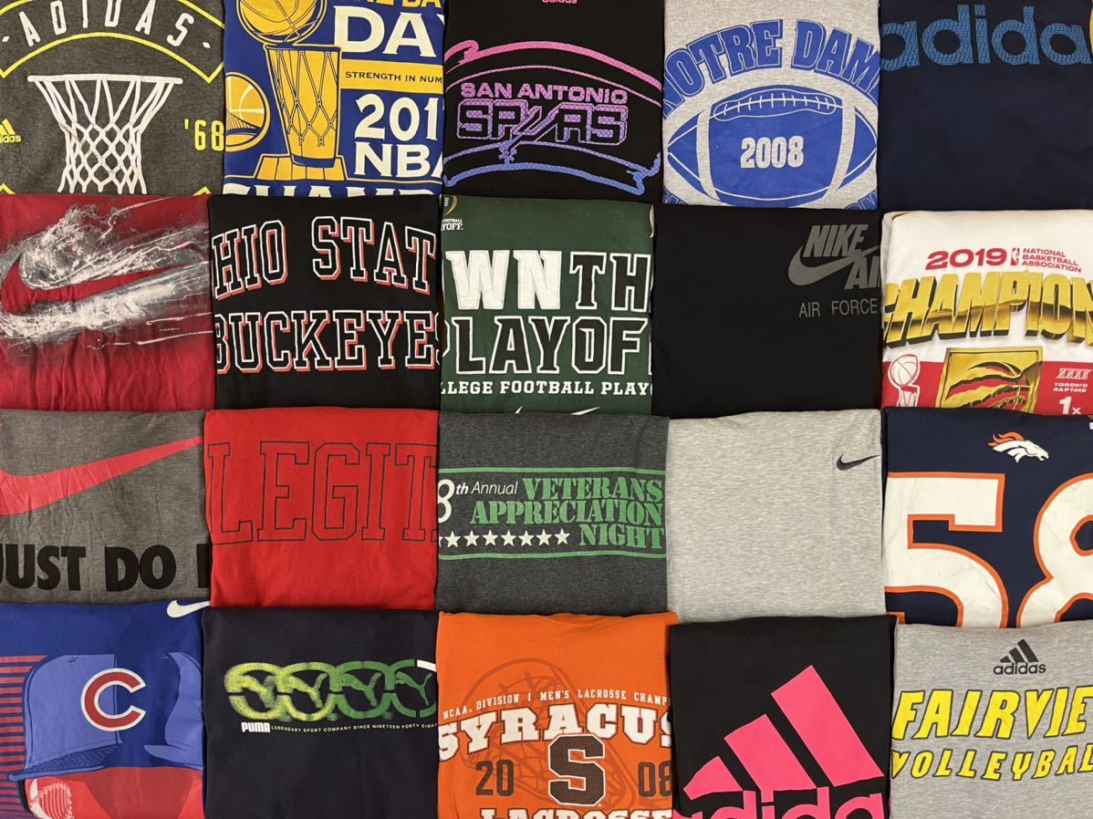 ■■ USA古着卸 スポーツ ブランド MIX 半袖 Tシャツ XL 20枚 セット まとめ売り アメリカ古着 プリント アディダス チャンピオン ナイキ