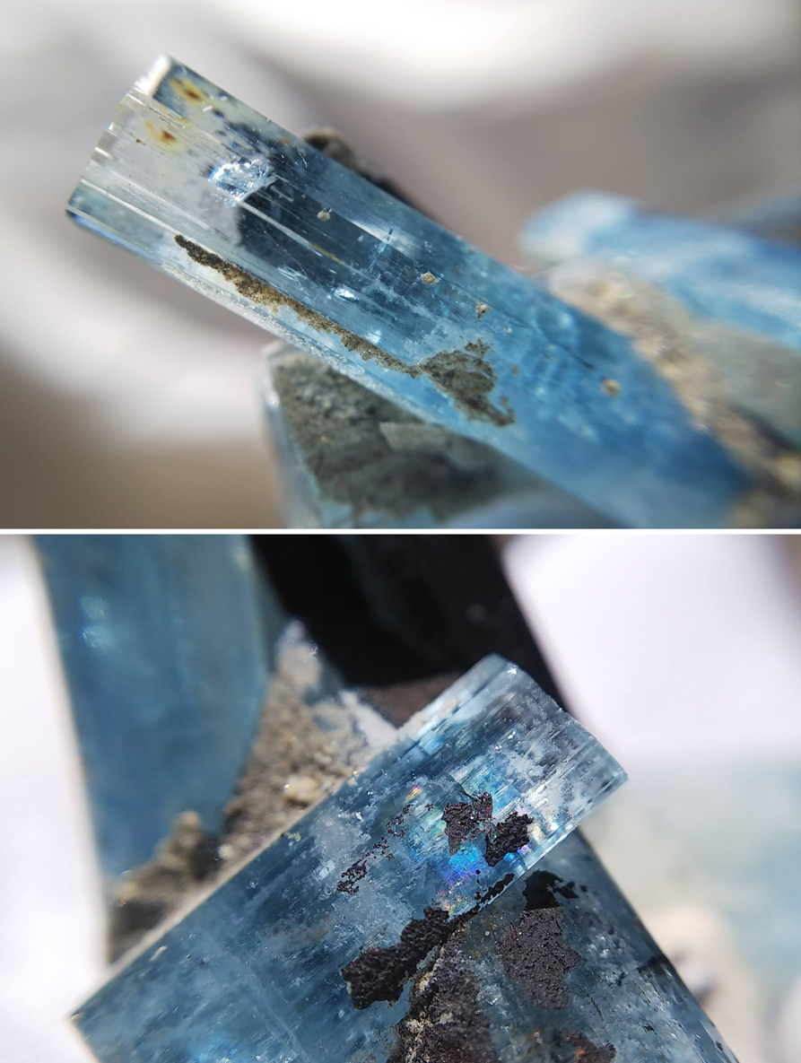 アクアマリン＆ブラックトルマリン ショール 結晶 原石 標本 約25ct