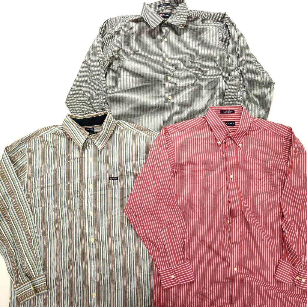 チャップス ストライプ長袖シャツ Set 春物 ヒッコリー柄 他 メンズl Xl 10枚セット まとめ売り 古着卸 1円スタート 最落なし Mg3623 Lサイズ 売買されたオークション情報 Yahooの商品情報をアーカイブ公開 オークファン Aucfan Com