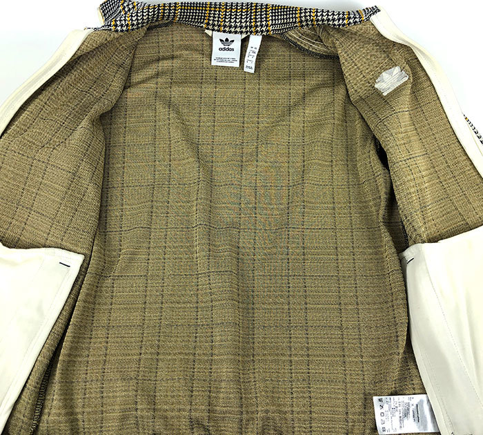 アディダス adidas 千鳥格子 タータンチェック トラックジャケット 希少トラックトップ ジャージ 立ち襟 S 人気 L 送料込即決 千鳥格子柄 Tartan 極美 千鳥