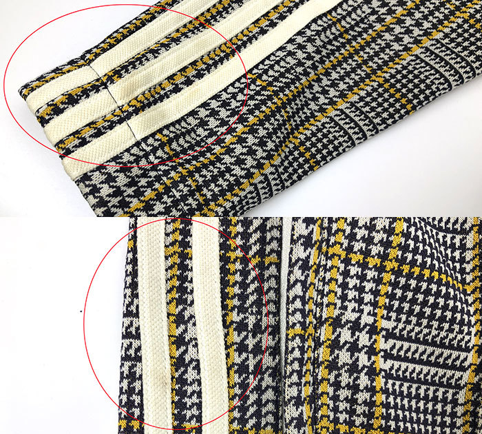 アディダス adidas 千鳥格子 タータンチェック トラックジャケット 希少トラックトップ ジャージ 立ち襟 S 人気 L 送料込即決 千鳥格子柄 Tartan 極美 千鳥