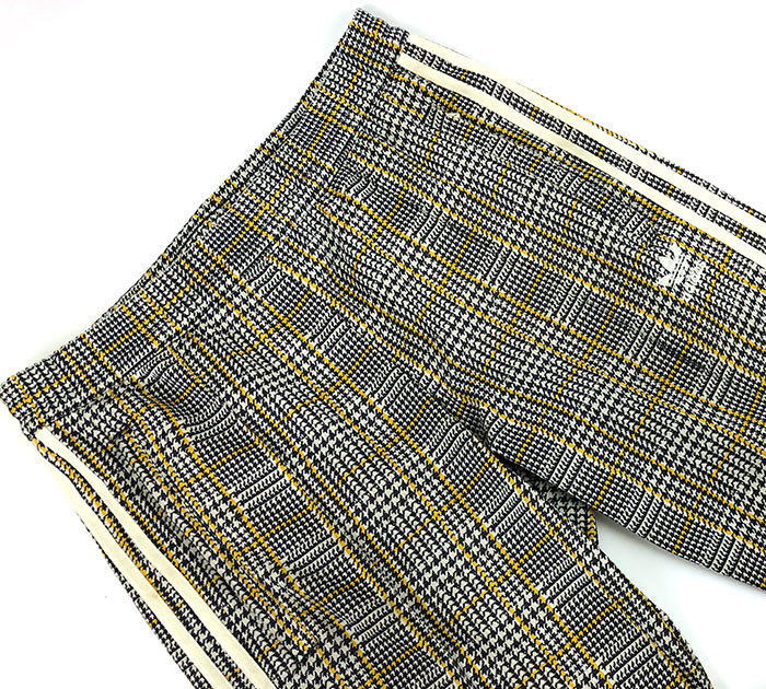 アディダス adidas 千鳥格子 タータンチェック トラックジャケット 希少トラックトップ ジャージ 立ち襟 S 人気 L 送料込即決 千鳥格子柄 Tartan 極美 千鳥