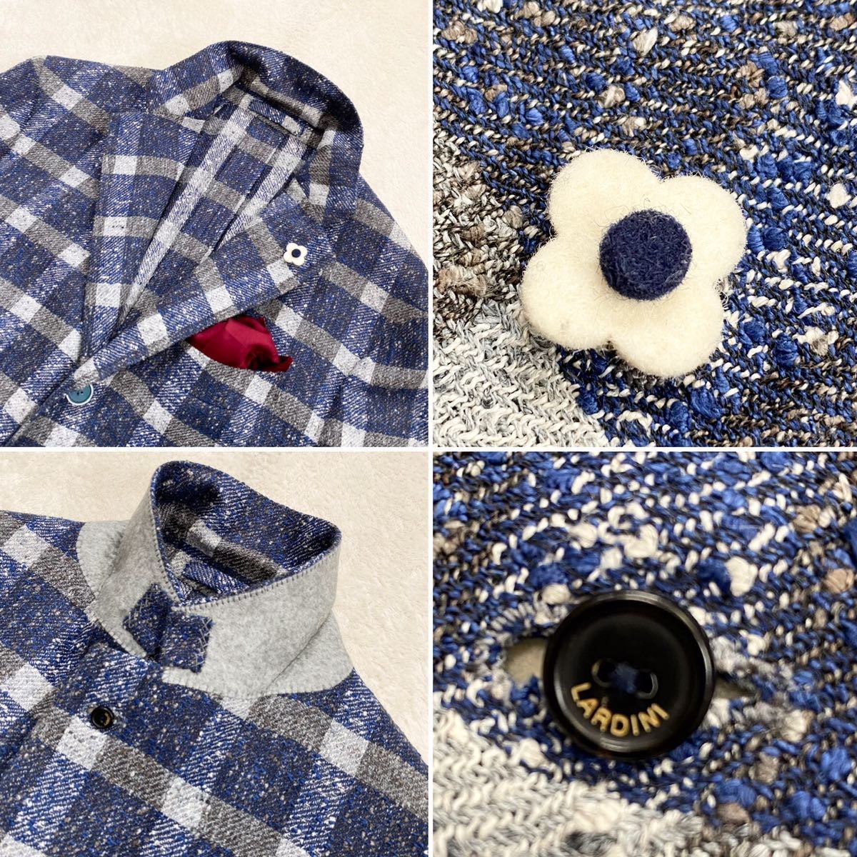 美品 XL 近年 LARDINI リネン テーラードジャケット ブートニエール 美品】LARDINI リネン混 テーラードジャケット ブートニエール - メルカリ
