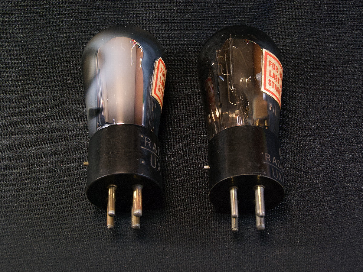 ♪♪RCA UX171A (71A) 出力管 グローブ型 刻印ベース ペア #19、RCA