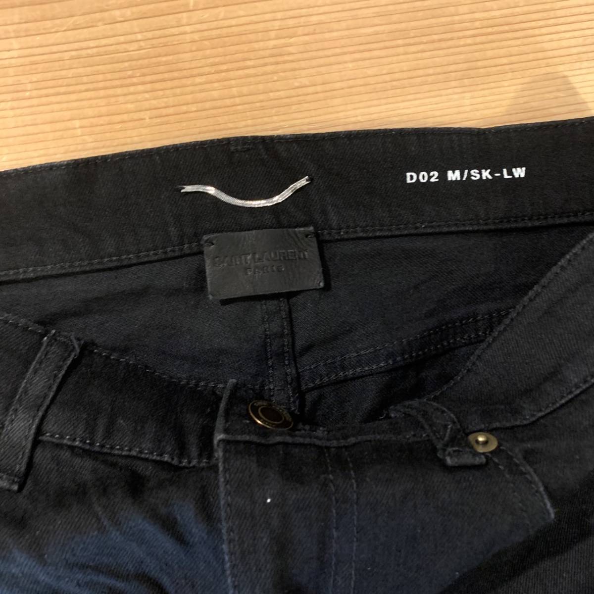 SAINT LAURENT PARI 31インチ BLACK DENIM PANTS D02 M/SK-LW サン 