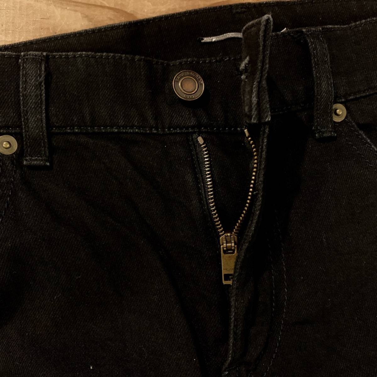 SAINT LAURENT PARI 31インチ BLACK DENIM PANTS D02 M/SK-LW サン 