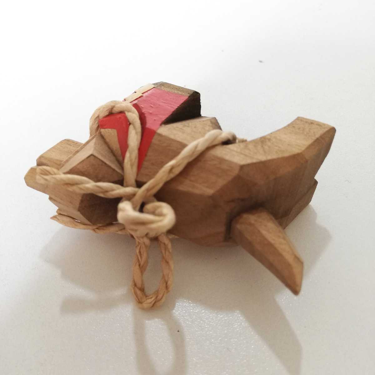 土佐伝統工芸品 木彫り 土佐犬 横綱 一刀彫り 置物 7.1cm [犬 闘犬