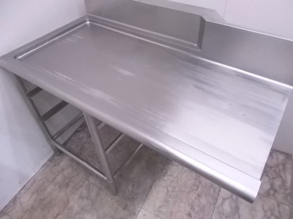 中古厨房 ステンレス クリーンテーブル 1225×700×800 食洗機用作業台