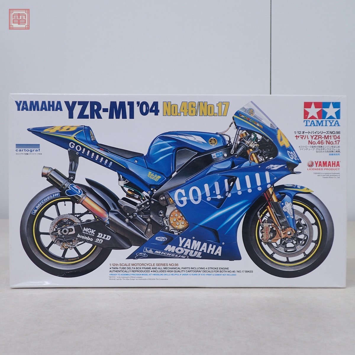 未組立 タミヤ 1/12 ヤマハ YZR-M1 '04 No.46/No.17 ITEM 14098 未組立 タミヤ 1/12 ヤマハ YZR-M1 '04 No.46/No.17 ITEM 14098