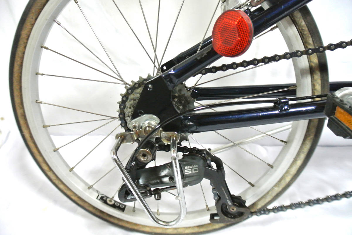 5-041 ☆【DUNLOP】※ CF-207 折り畳み 7速 20インチ 青色 中古自転車 