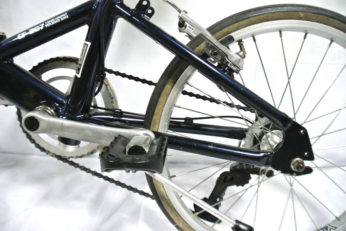 5-041 ☆【DUNLOP】※ CF-207 折り畳み 7速 20インチ 青色 中古自転車 