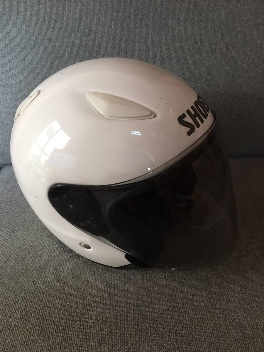SHOEI J-STREAM ホワイト XLサイズ（61cm）【ジャンク】 SHOEI J-streamショウエイ ジェットヘルメット 白 中古XLサイズ61