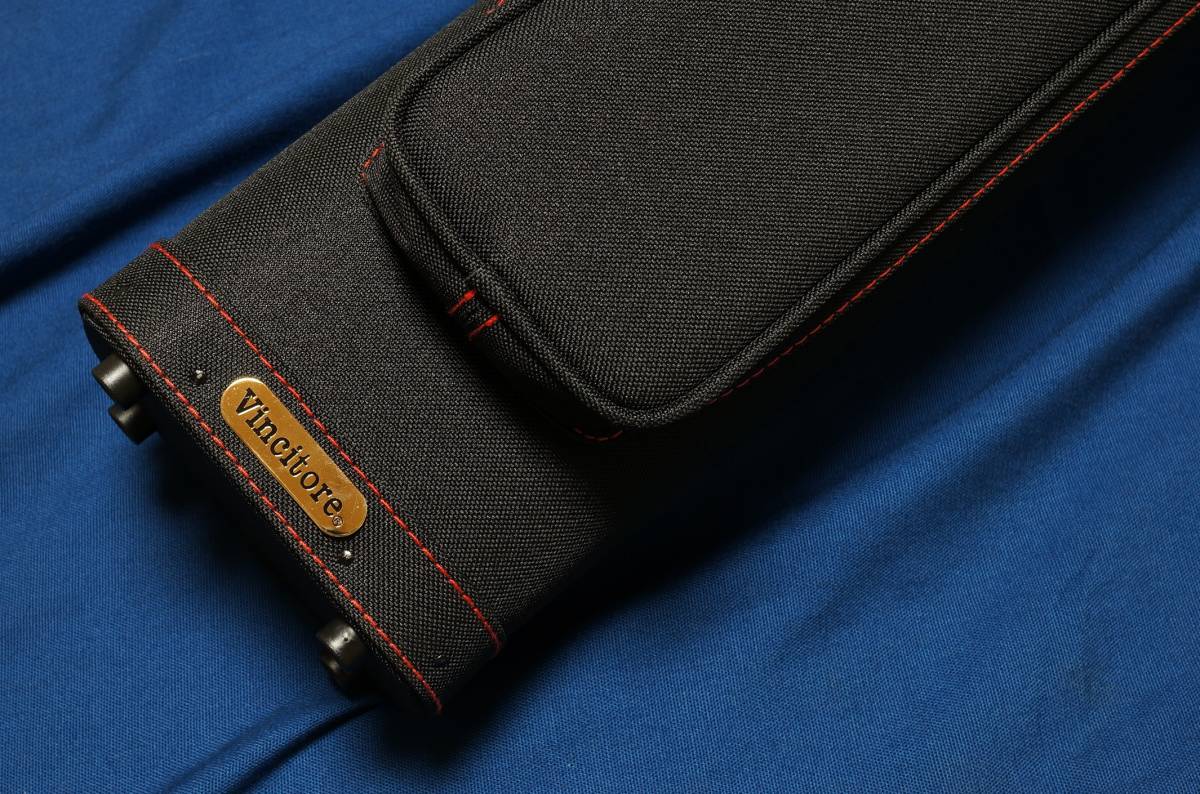 Vincitore CJB46-R(4B/6S) ビリヤード キューケース 新品 □Vincitore CJB46-R ブラック・レッドステッチ(4B/6S) ビリヤード