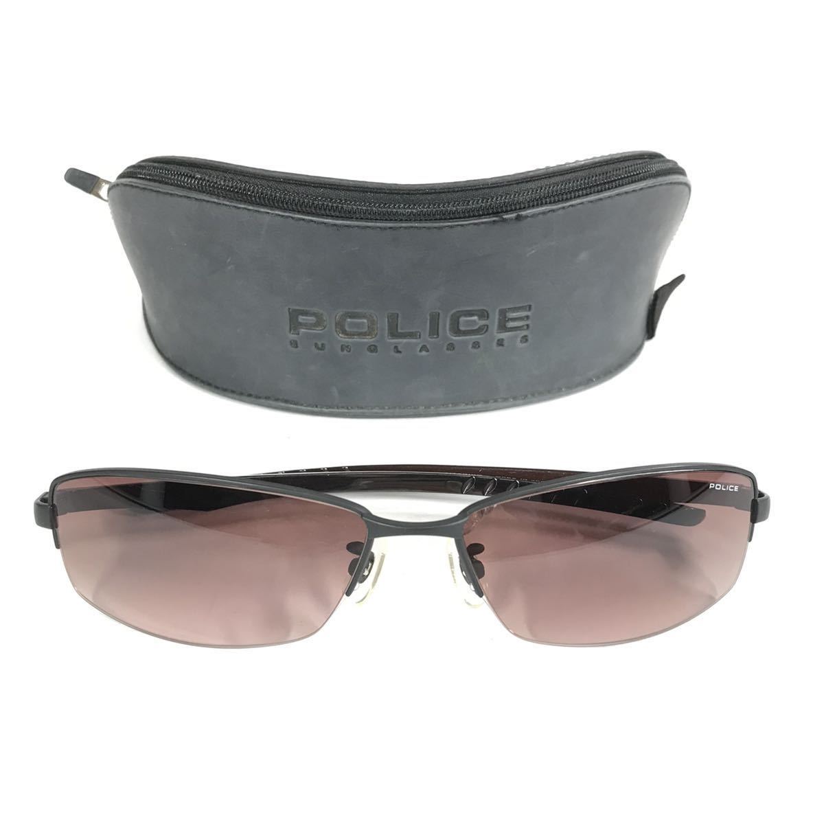 ポリス】本物 POLICE サングラス S8360J チタン TITANIUM ブラウン色系 