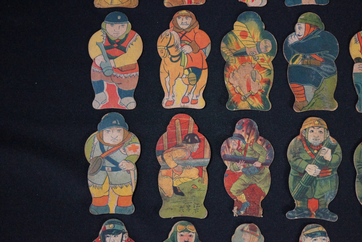 970] 古い 軍隊 軍人 兵士 面子 30枚 戦前 人型 希少 メンコ めんこ
