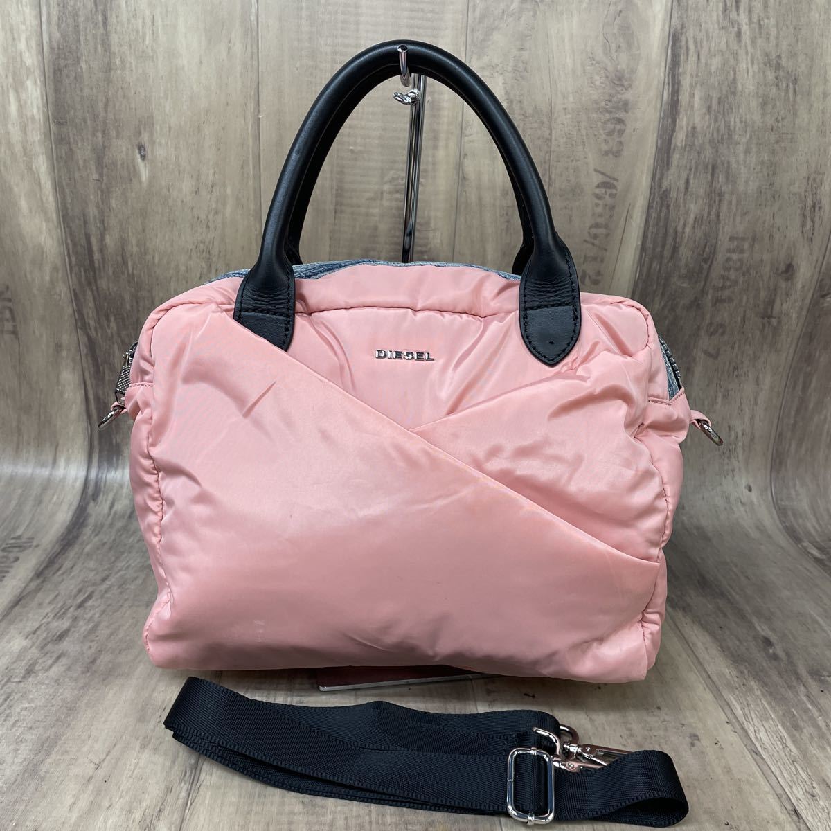 diesel ディーゼル 2way ハンドバッグ ショルダーバッグ ピンク(かばん 