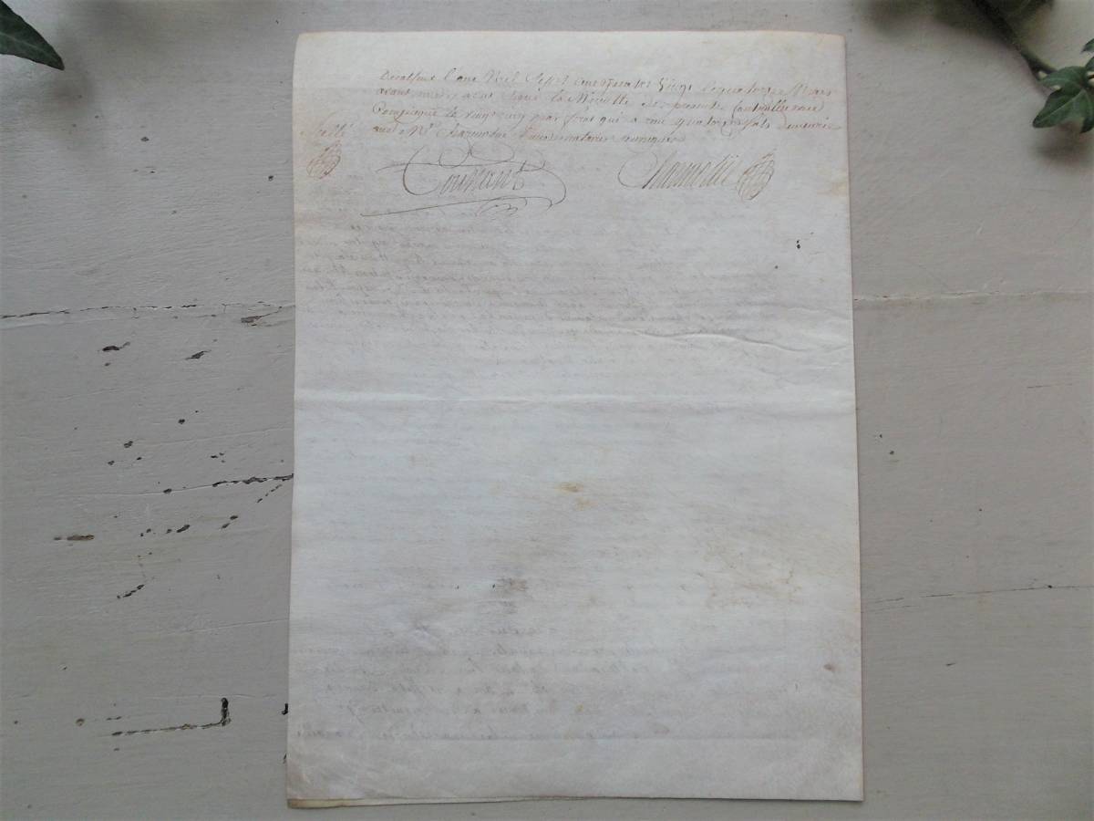 18世紀 羊皮紙に描かれた古文書 アンティーク・フランス雑貨店_
