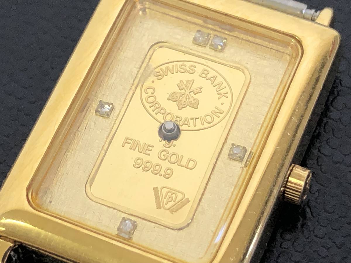 5.11.3『HILTON』腕時計 GOLD BAR 1g入り 999.9 24金 5石 ケース部のみ 