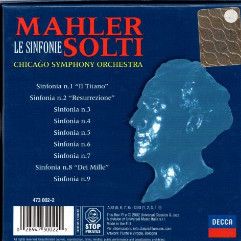 マーラー：交響曲全集/ショルティ指揮（10CD) ショルティ 10CD 0