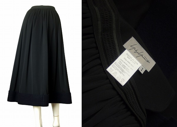 新品同様/ヨウジヤマモト Ys yohji yamamoto 異素材ロングフレア