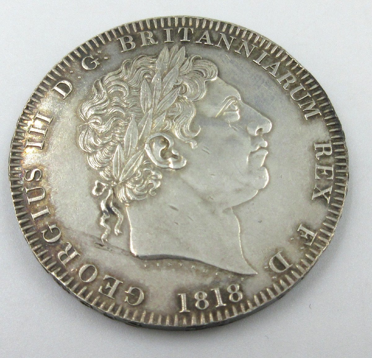 J18227RK イギリス 1818年 クラウン 銀貨 ジョージ3世 28g 本体のみ