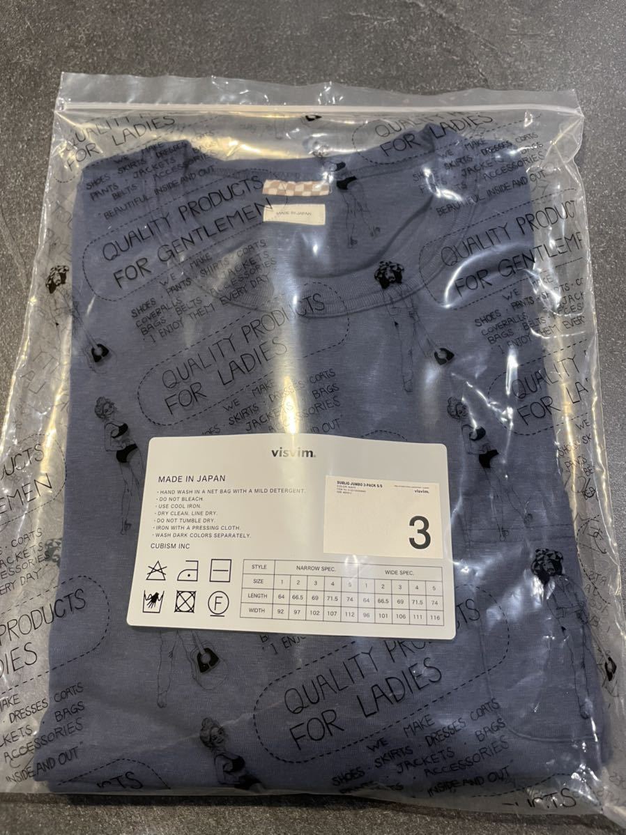 22ss visvim SUBLIG JUMBO 3-PACK S/S NAVY ① ビズビム tシャツ 